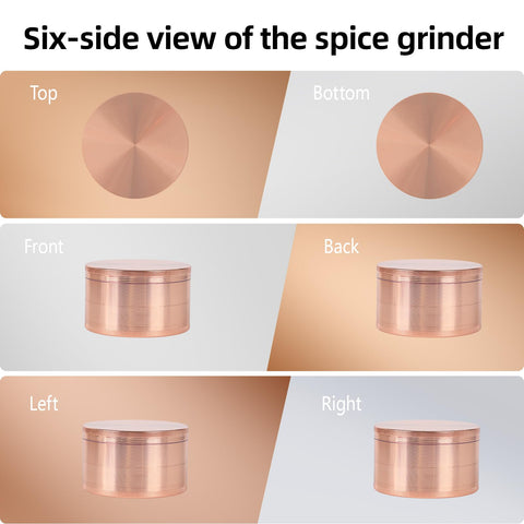 Perfekitsup spice grinder rose gold on kitchen counter for quick seasoning