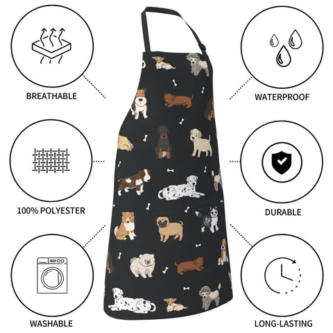 Perinsto Puppy Dog Waterproof Apron easy to clean after crafts or cooking