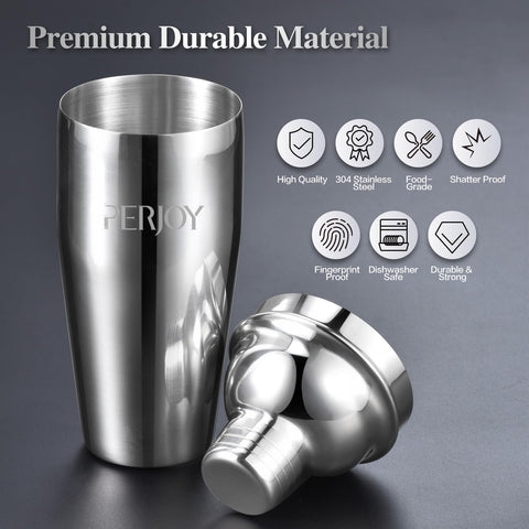 Perjoy double jigger 1/2 oz and 1 oz close-up for precise measurements