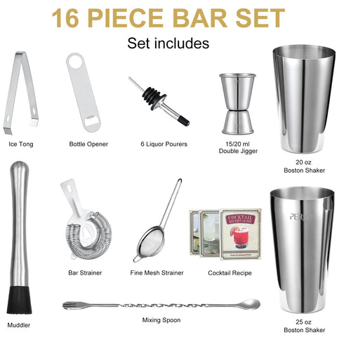 Perjoy double jigger 2/3 and 4/3 oz for precise pours