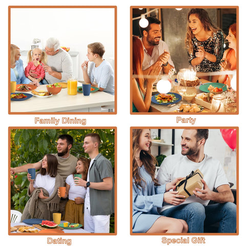 Perlapoc wheat straw dining collection 4 colors – stylish, practical family meals