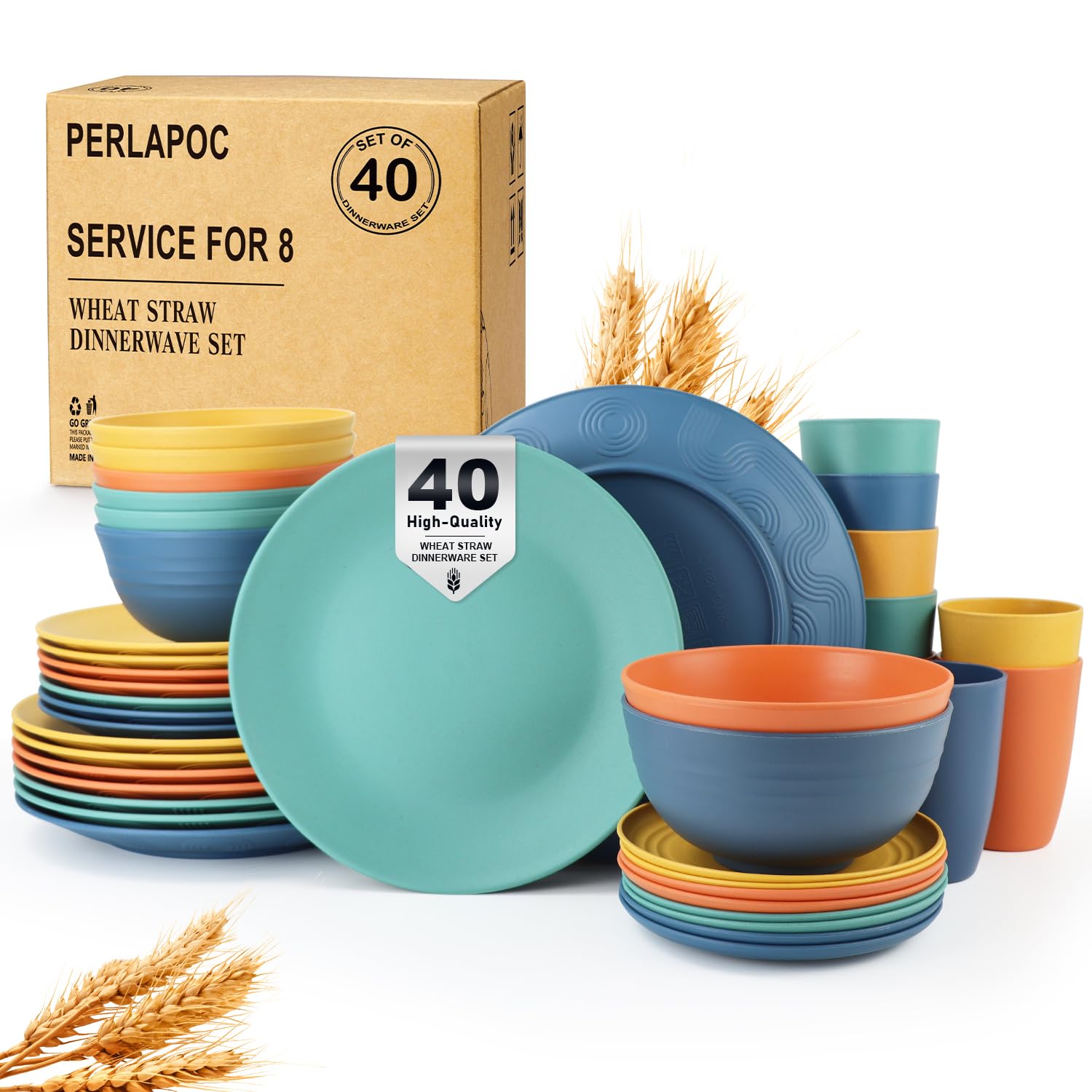 Perlapoc wheat straw dinner plate 10in – durable, lightweight for everyday meals