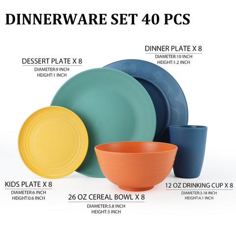Perlapoc wheat straw dinner plate 9in – versatile, space-saving, kid-friendly design