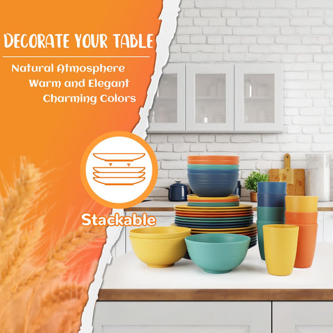 Perlapoc wheat straw dishware dishwasher-safe – easy cleaning, maintains color and shine