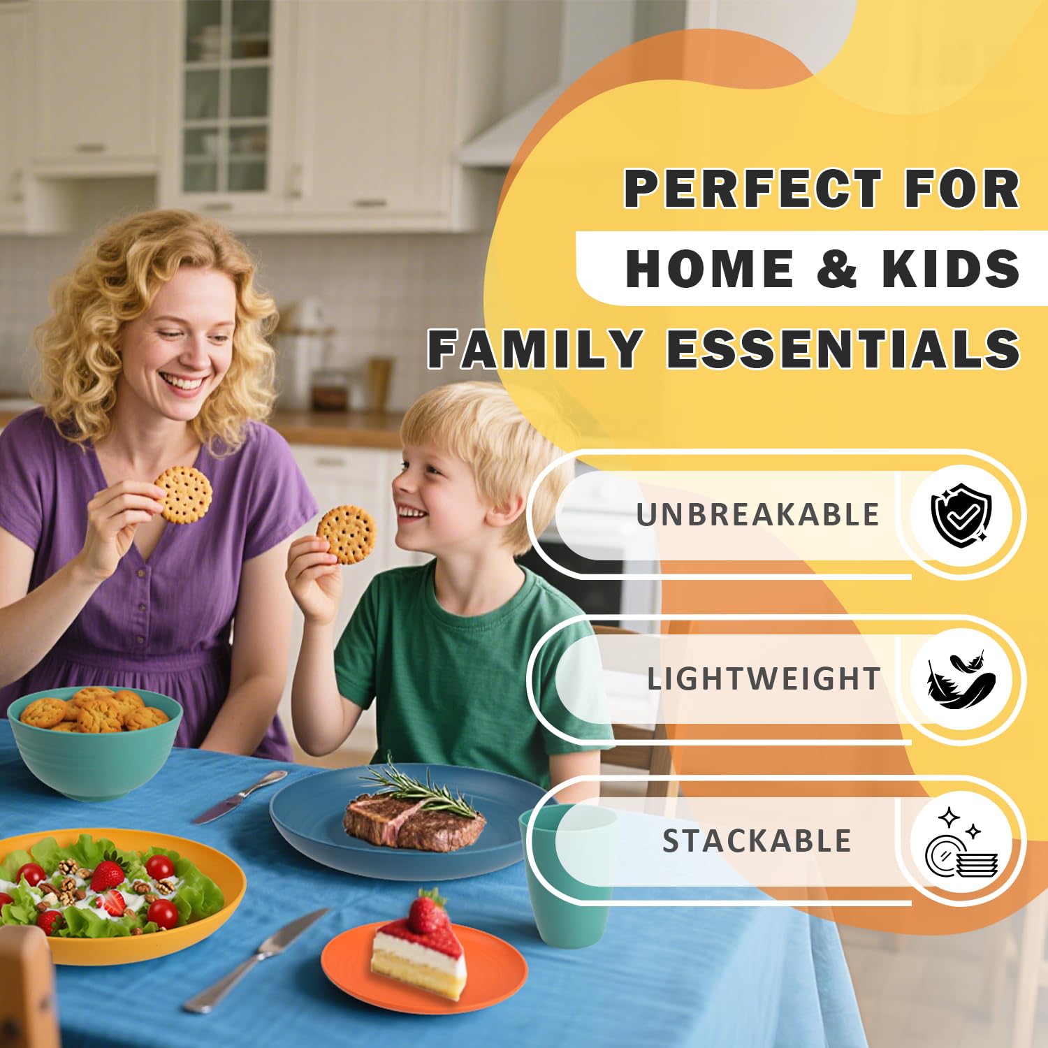 Perlapoc dishwasher-safe and microwave-safe dinnerware for busy days.