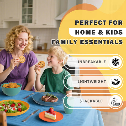 Perlapoc dishwasher-safe and microwave-safe dinnerware for busy days.