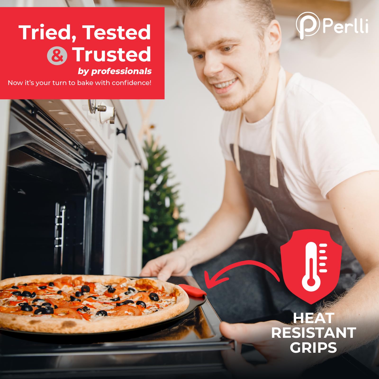 PERLLI 12-cup cupcake pan for evenly baked muffins and cupcakes.