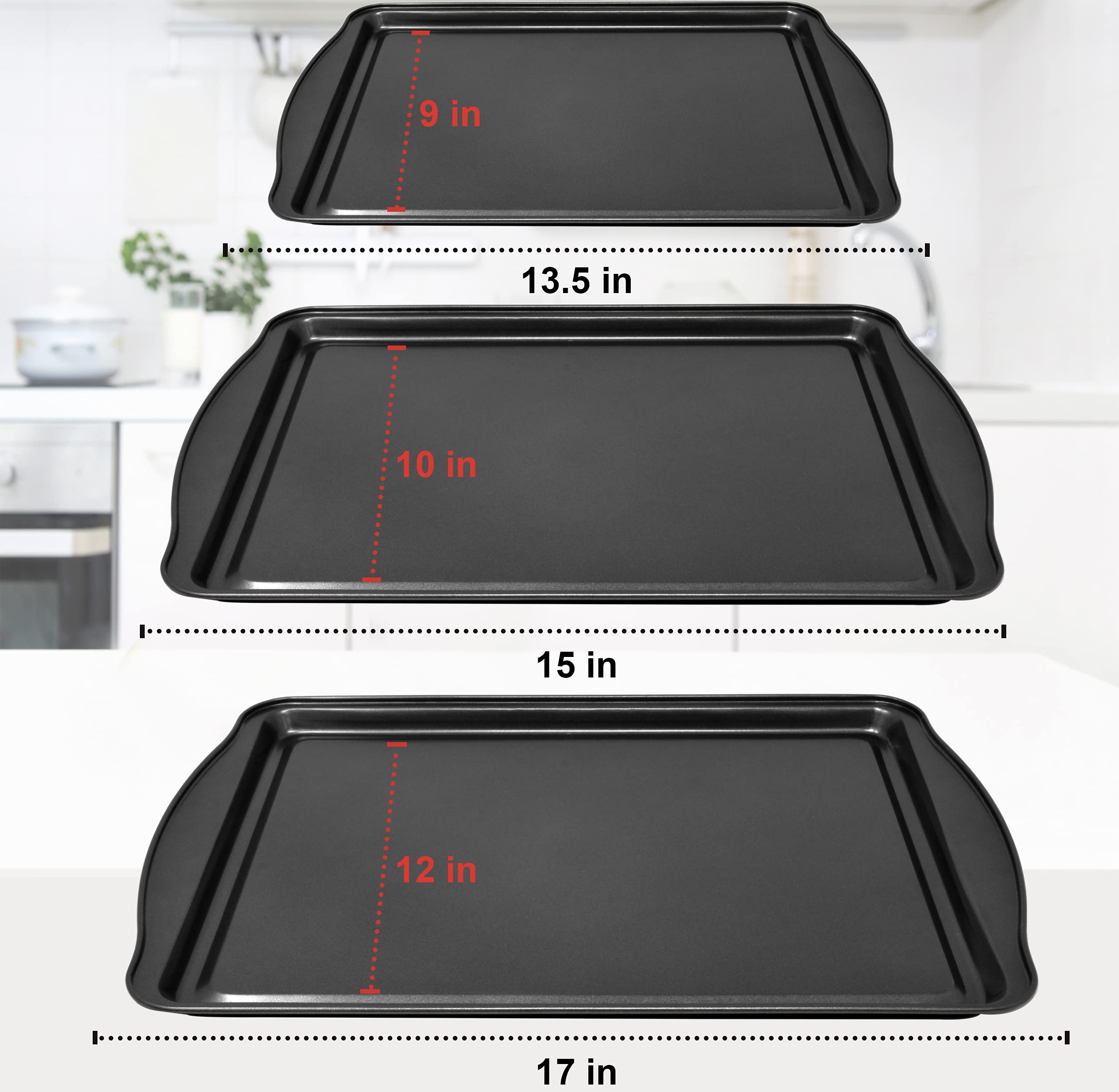 PERLLI cookie sheets 13-5x9 inch fit compact ovens for small batches