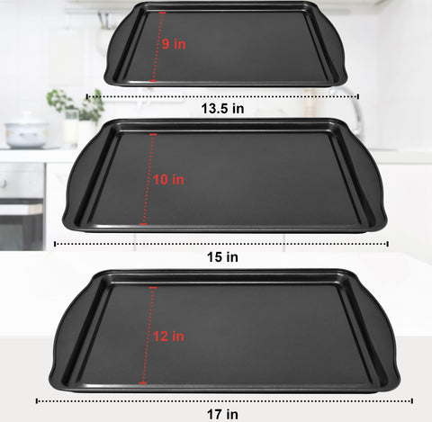 PERLLI cookie sheets 13-5x9 inch fit compact ovens for small batches