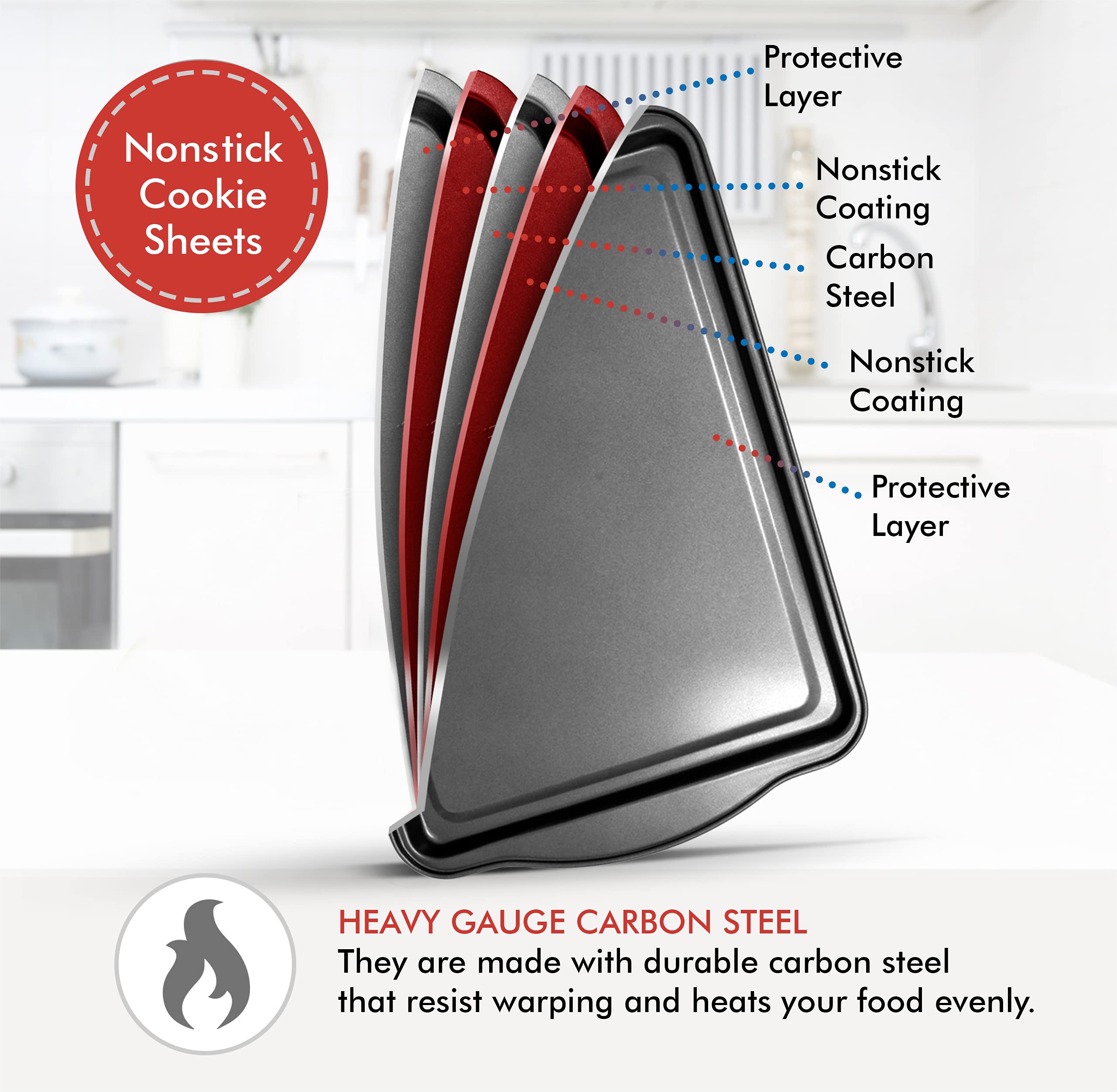 PERLLI cookie sheets 15x10 inch ensure quick food release and easy cleanup
