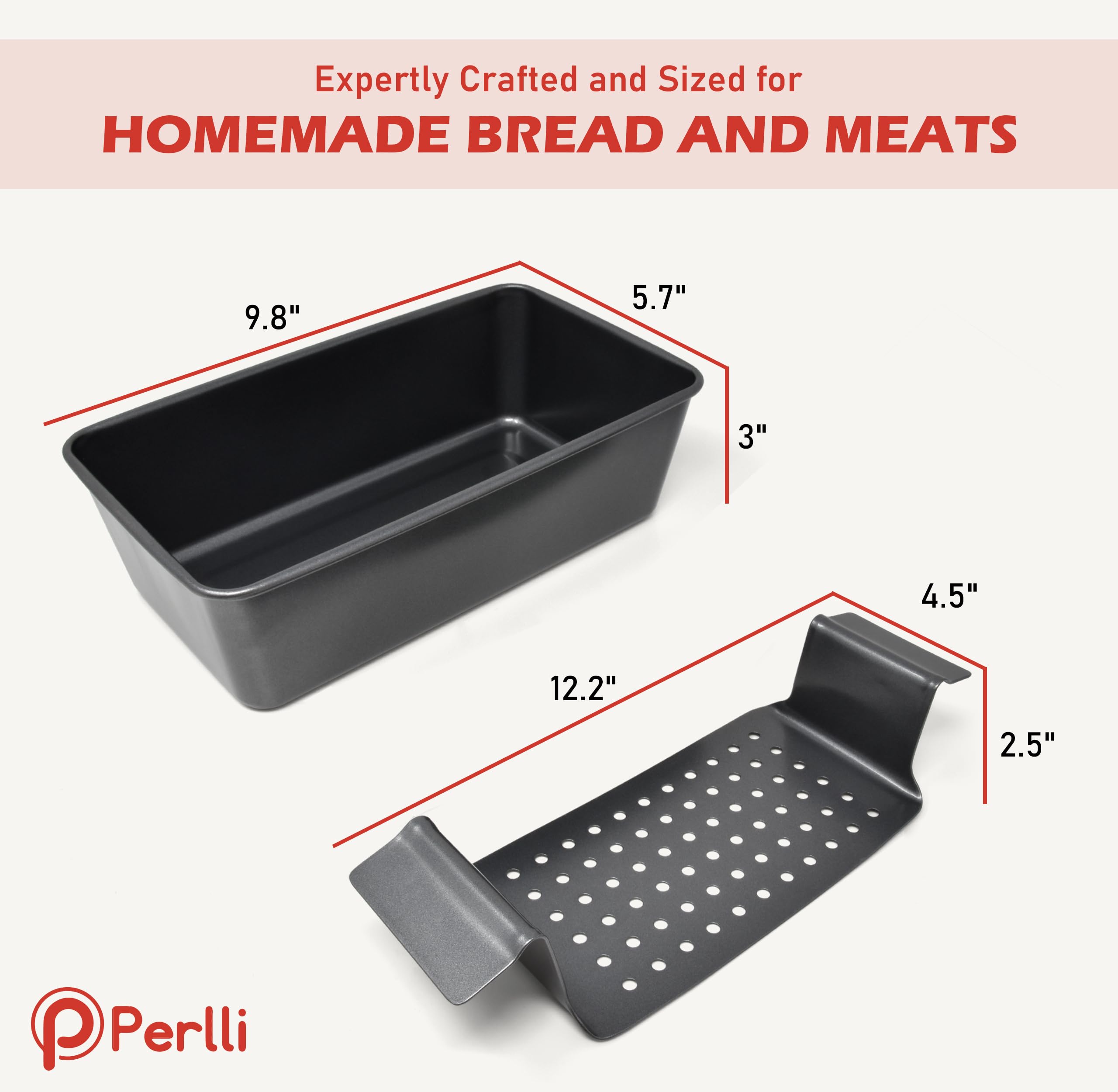 PERLLI loaf pan with a full loaf ready to serve.