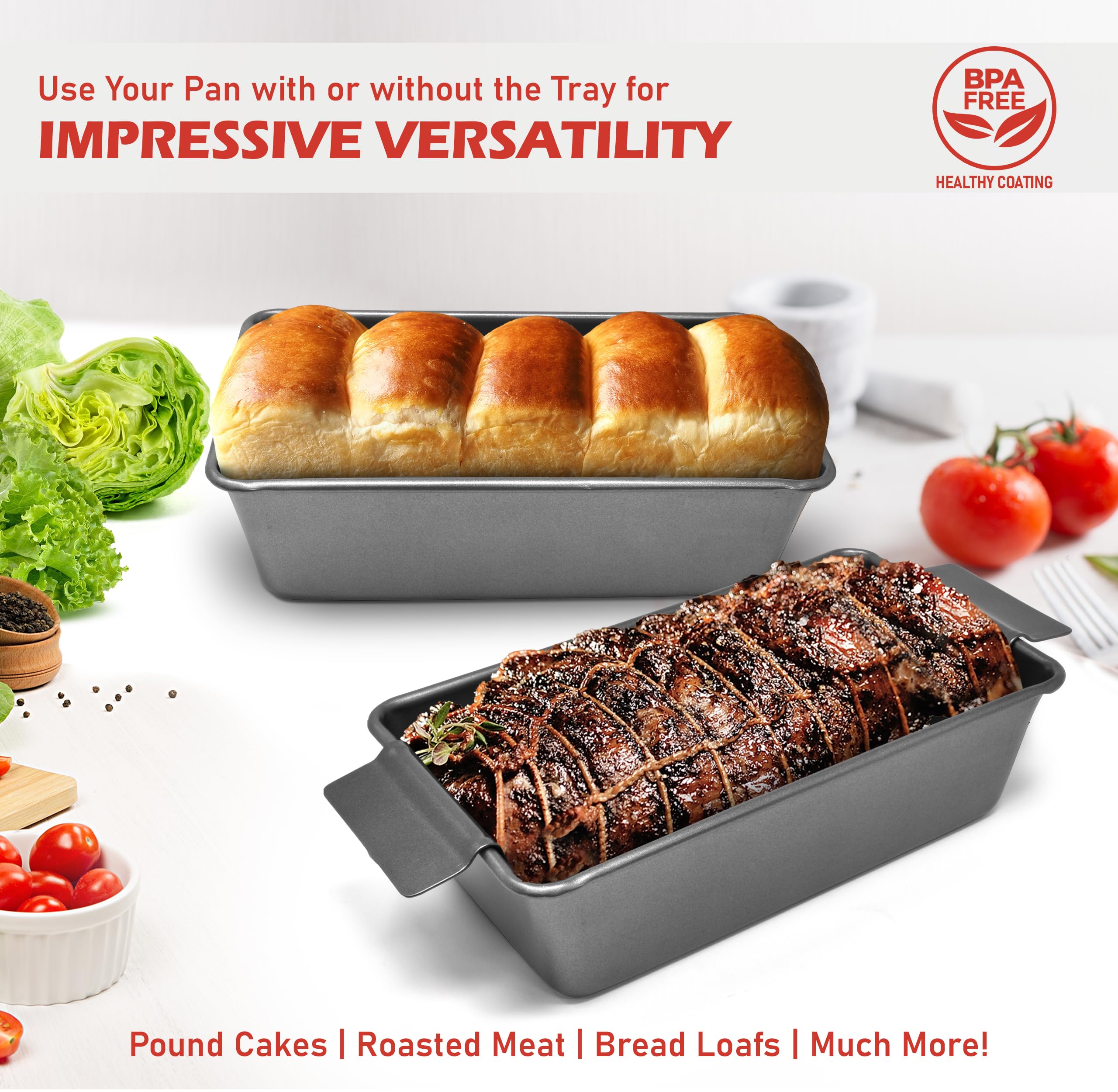PERLLI high-carbon steel loaf pan built for durability and even heat.