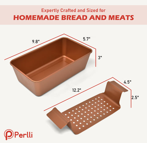 PERLLI 2-piece set is versatile for meatloaf, cakes, roasts and more.