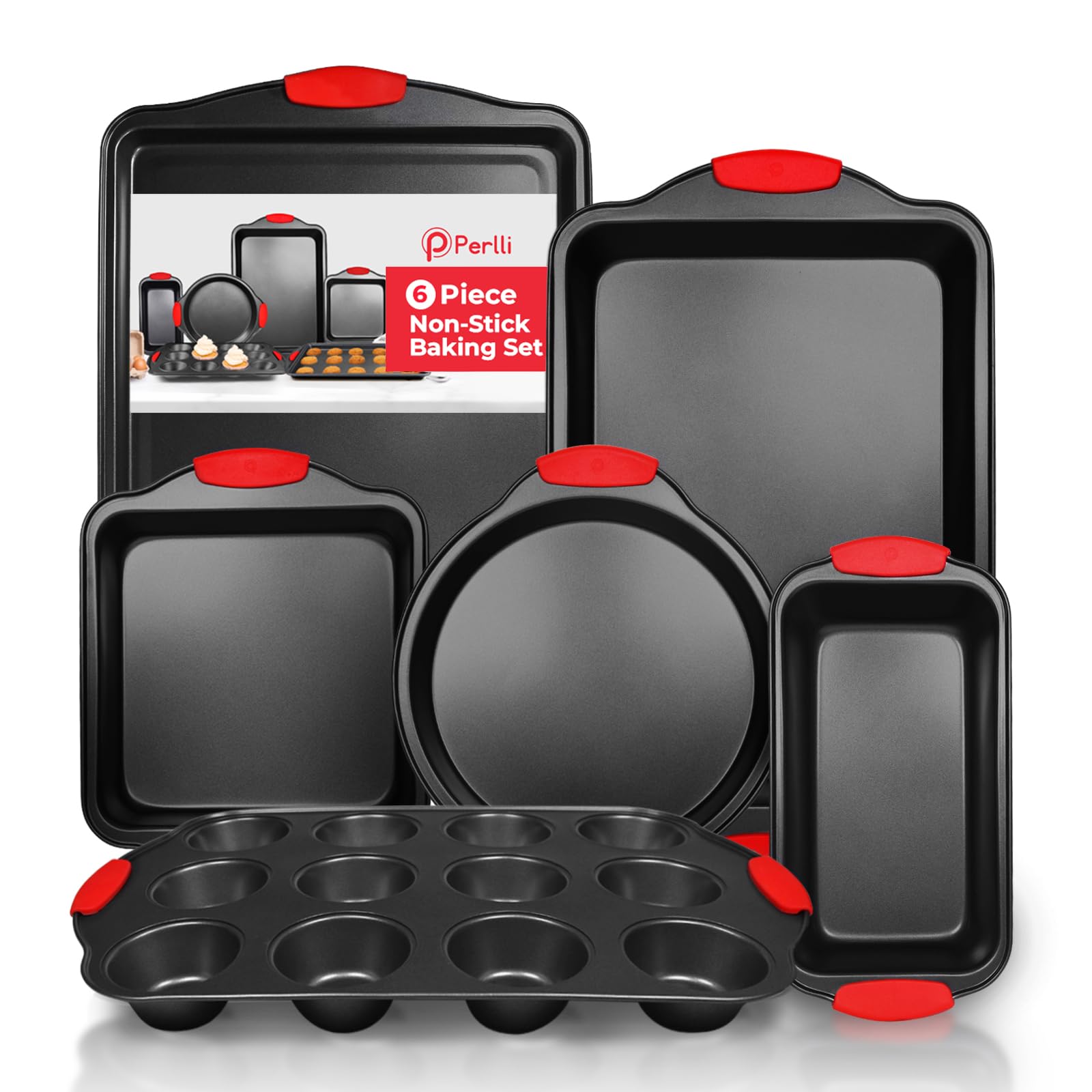 PERLLI non-stick cookie sheet for easy release and even browning when baking cookies