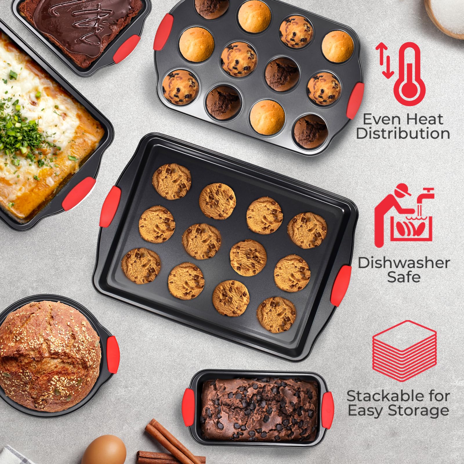 PERLLI round cake pan provides uniform crumb and simple removal