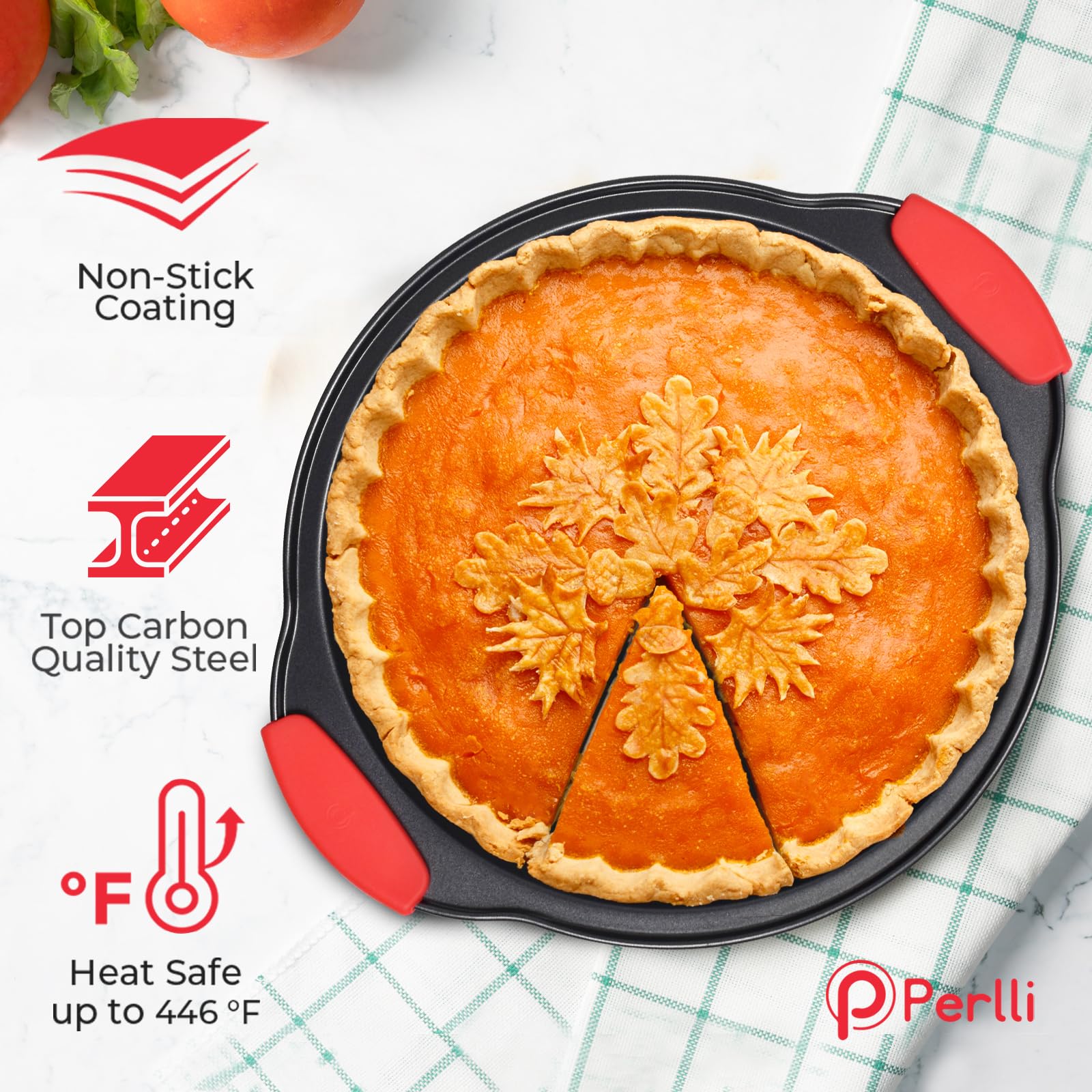 PERLLI square bake pan for even cake layers and clean release