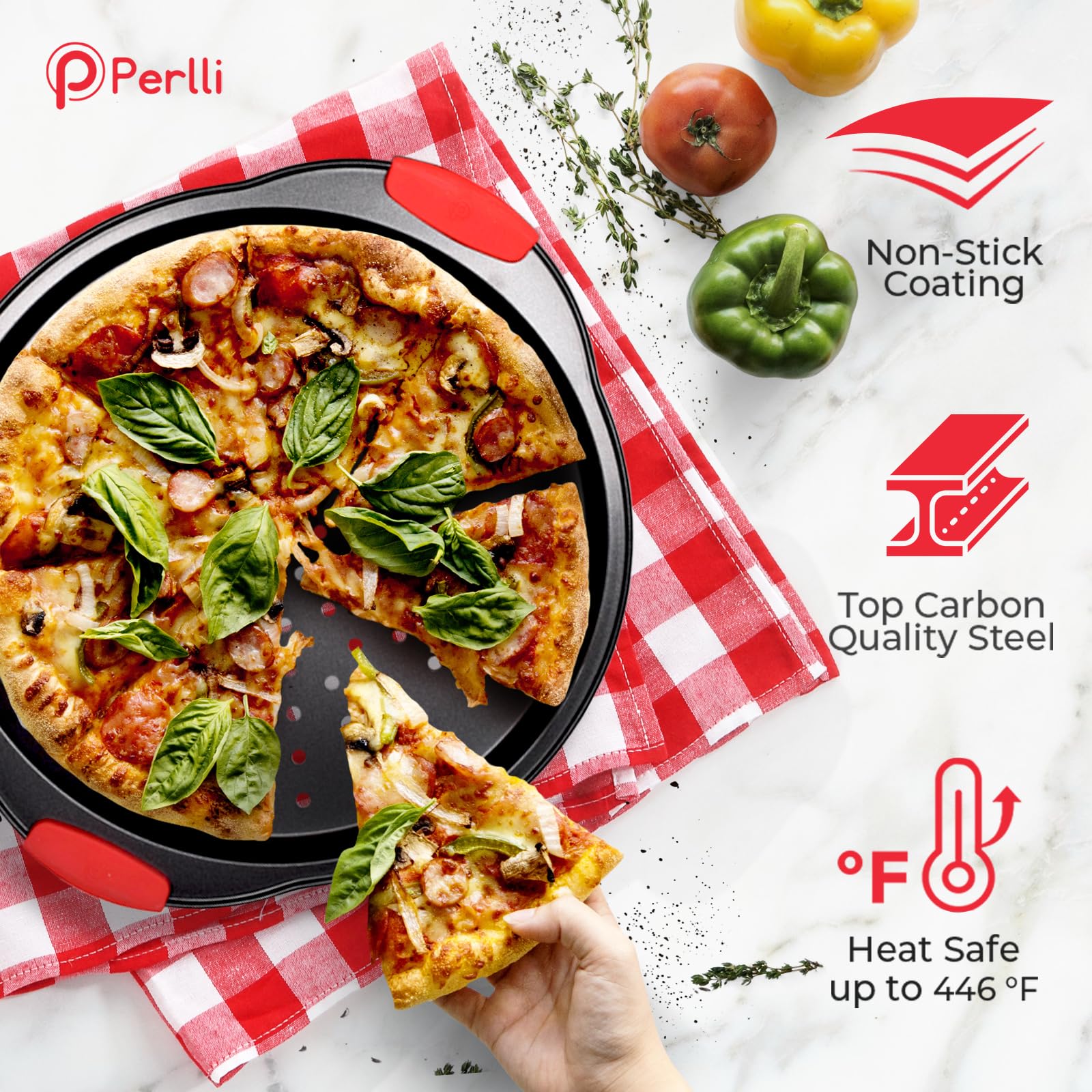 PERLLI roasting pan with heat-resistant handle for even roasting