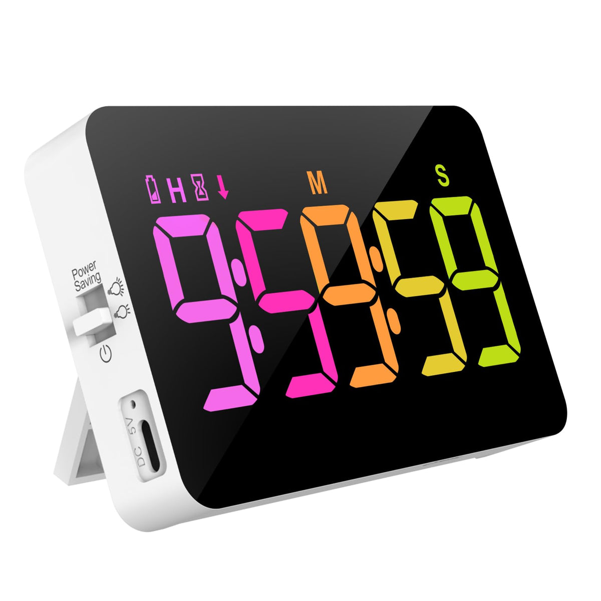 Persuper kitchen timer with RGB color display for color-coded timing.