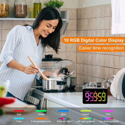 Persuper kitchen timer with extra-large display for easy reading from afar.