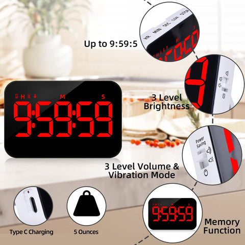 Persuper kitchen timer hanging hook for wall or fridge mounting.
