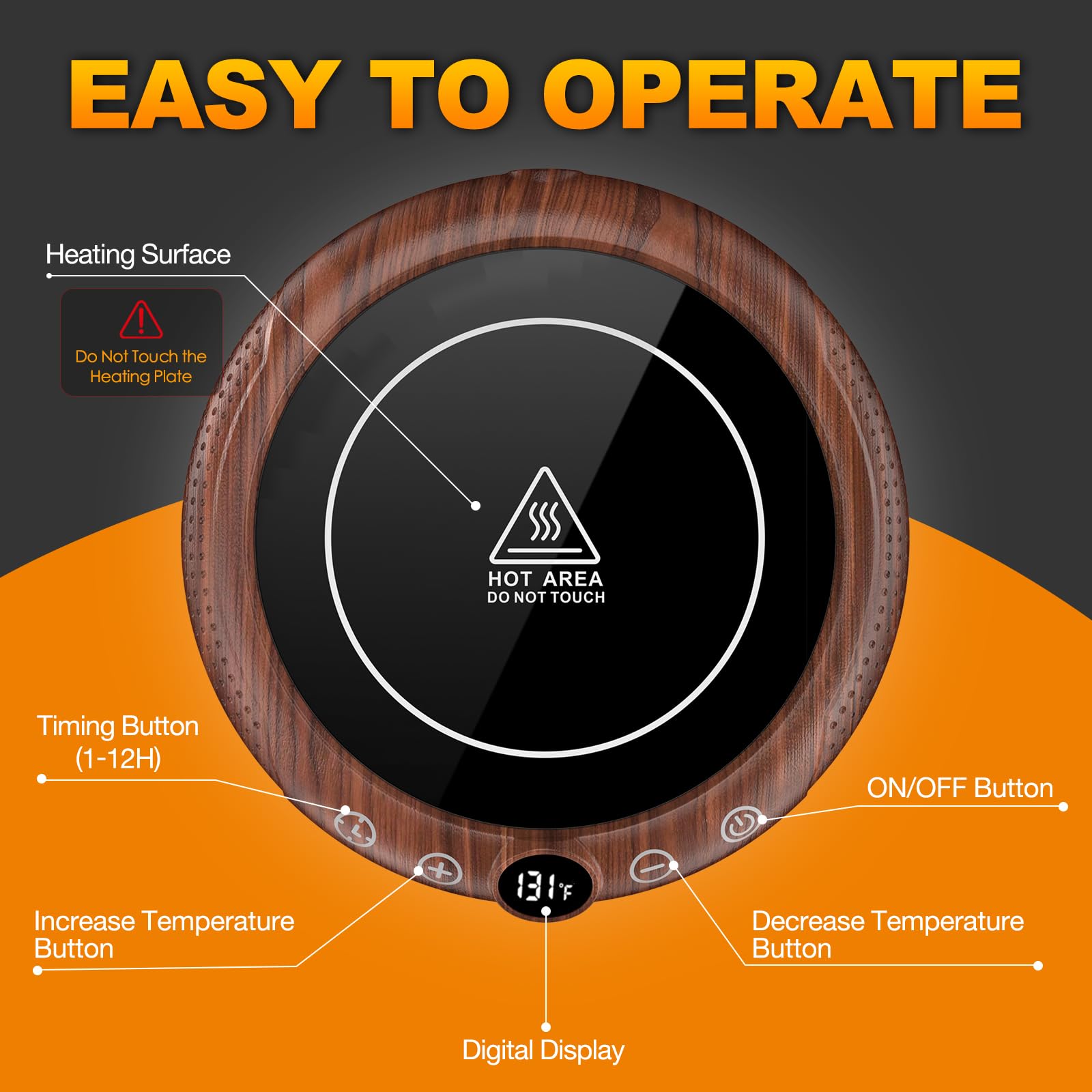 Persuper Mug Warmer non-stick surface cleans quickly after daily use.