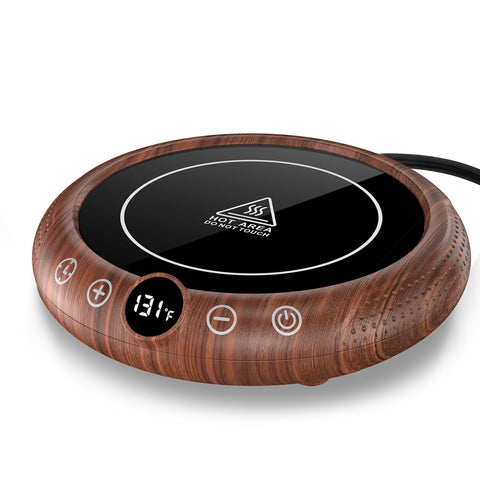 Persuper Mug Warmer with temperature display helps monitor heat precisely.