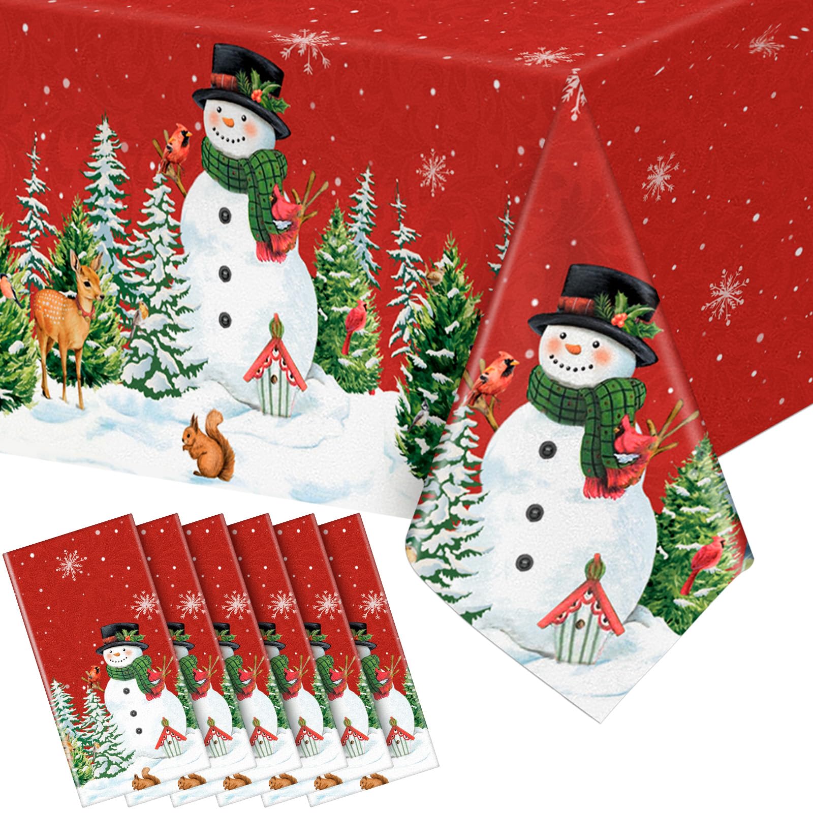 Peryiter snowman pattern tablecloth for festive dining