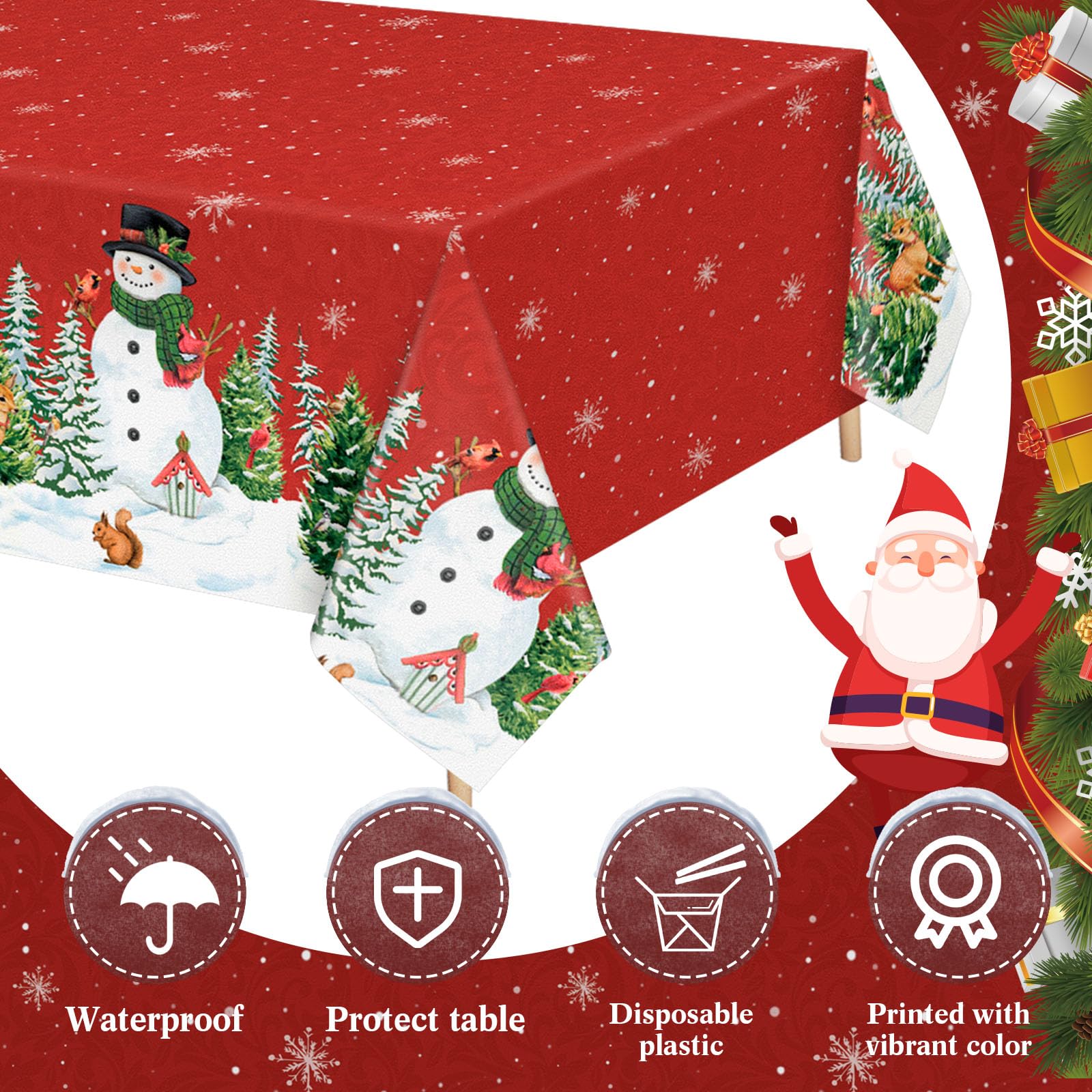 Peryiter durable PE plastic tablecloth protects surfaces