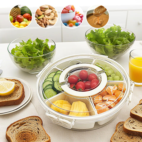 Pesilo foldable-handle divided tray makes transport simple at picnics.