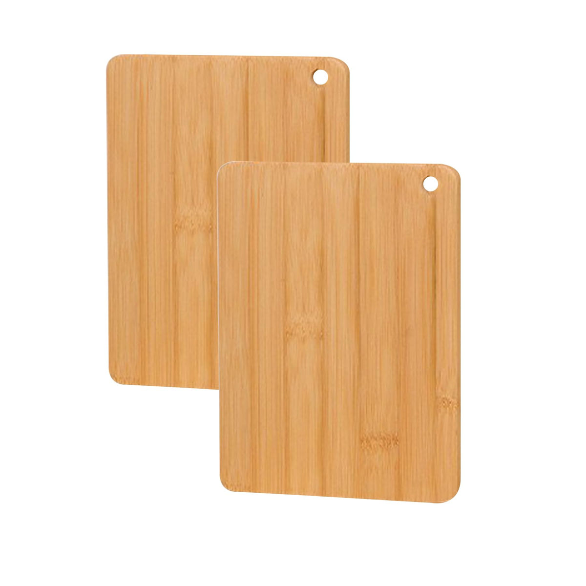 Pesueklns bamboo cutting board set pack with two boards for versatile kitchen prep.