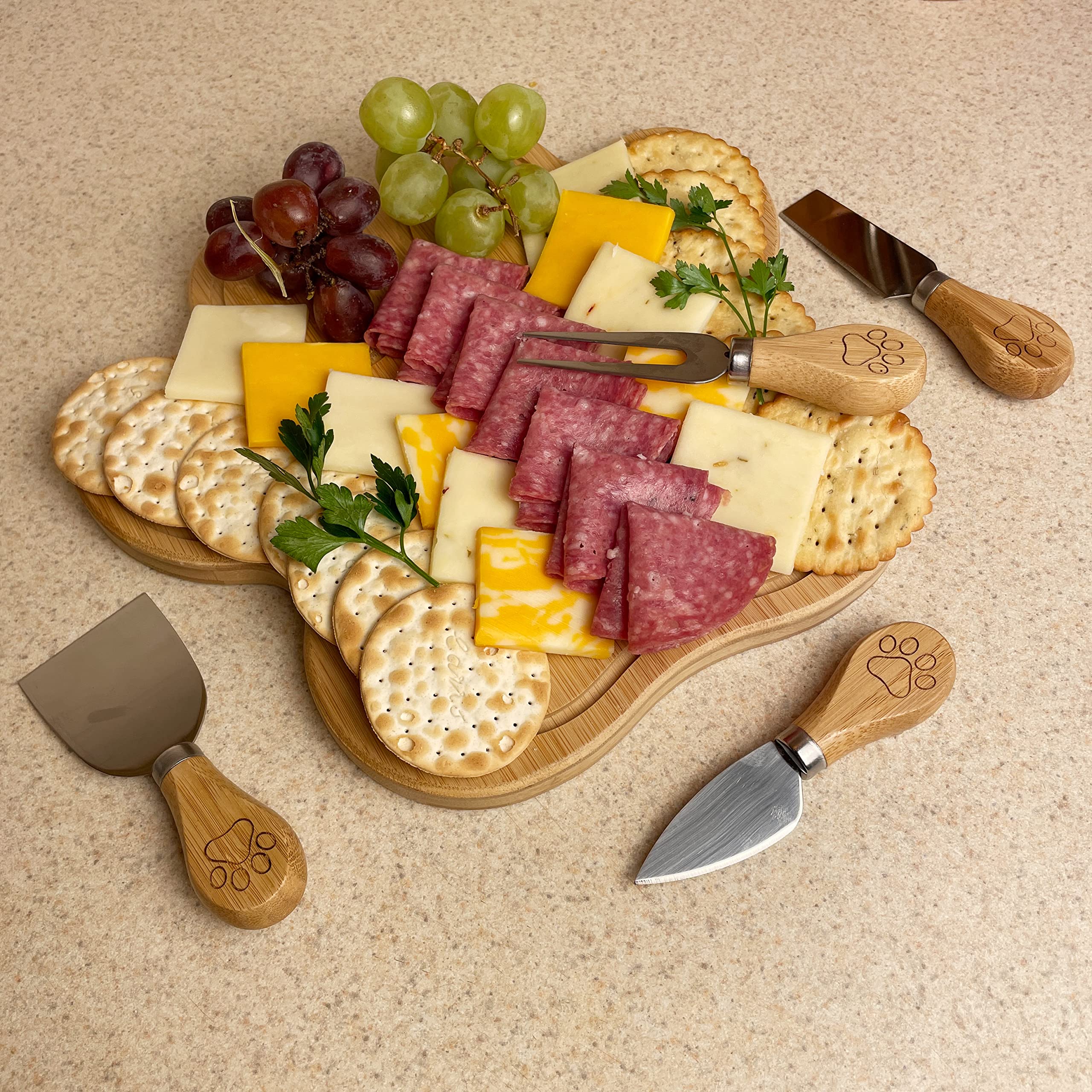 Pet Fit For Life hanging-hole board doubles as kitchen decor.