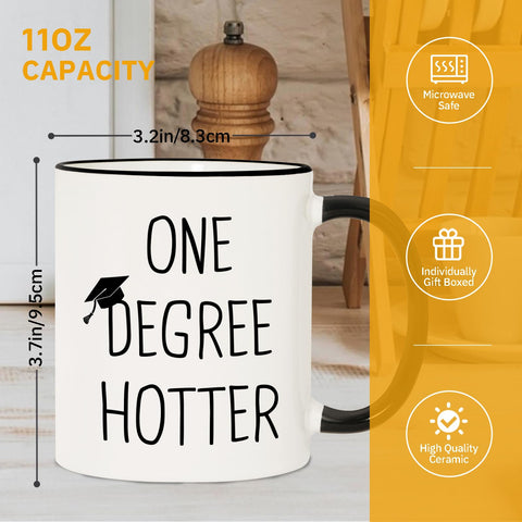 Petalsun One Degree Hotter mug on desk scene for home or office coffee moments.