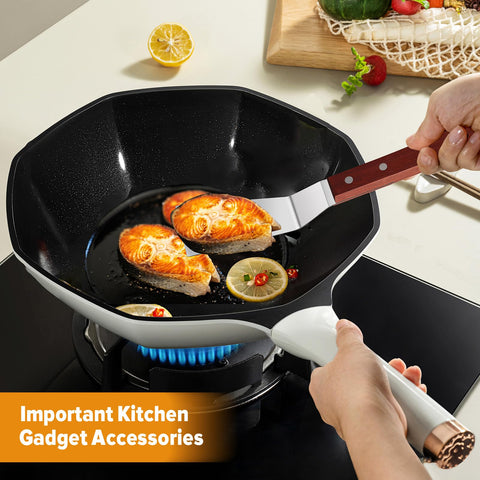 PETHOMKIT mini-slotted spatula 10in for draining fats while serving.