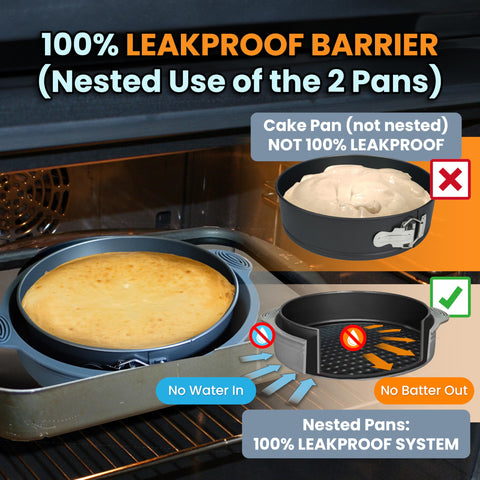 Petits Desserts silicone protector securing the water bath and preventing leaks.