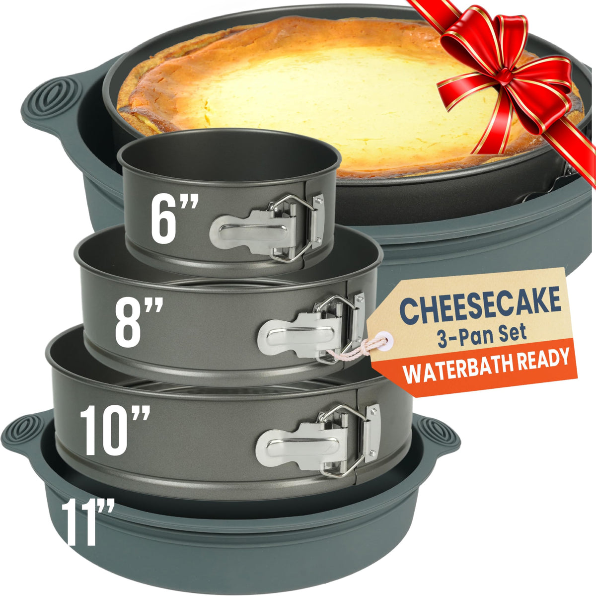 Petits Desserts springform 6-inch pan with nonstick coating for easy cheesecake release.