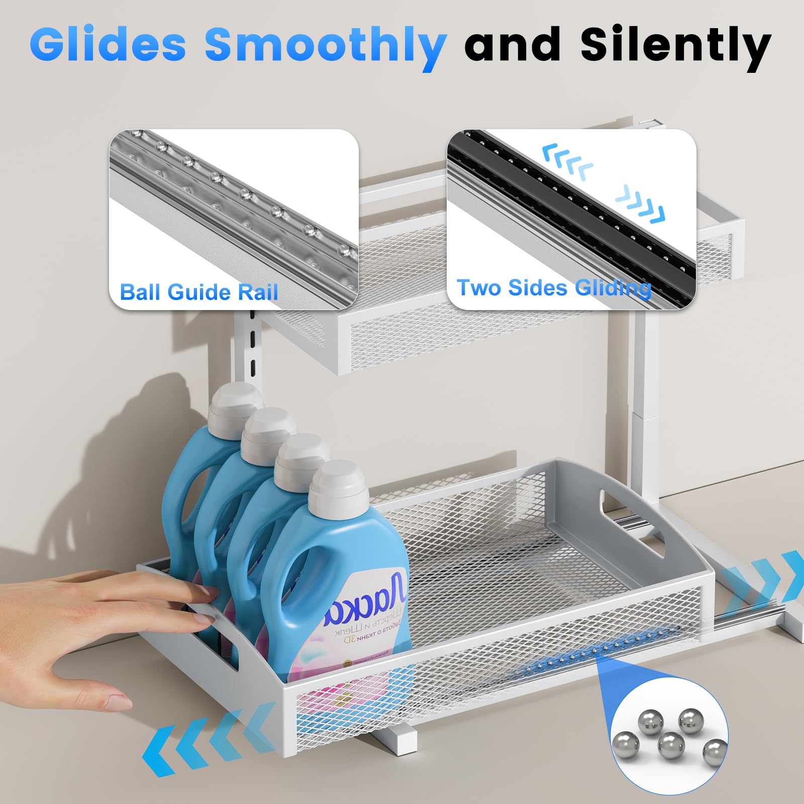 Petiza durable steel under-sink rack designed for heavy loads in bathrooms and kitchens