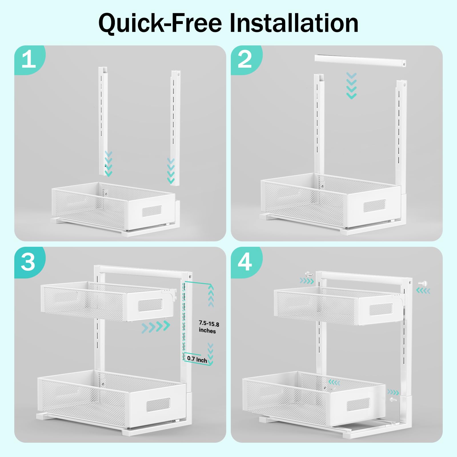 Petiza easy-install kit includes screws and wrench for secure mounting.