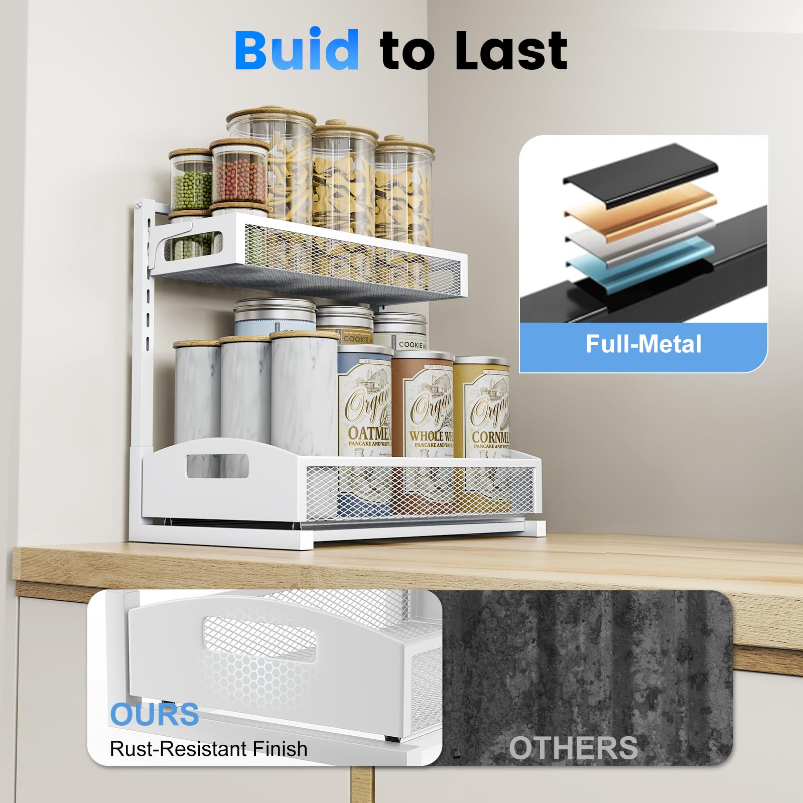 Petiza left-right pull-out option for flexible cabinet organization