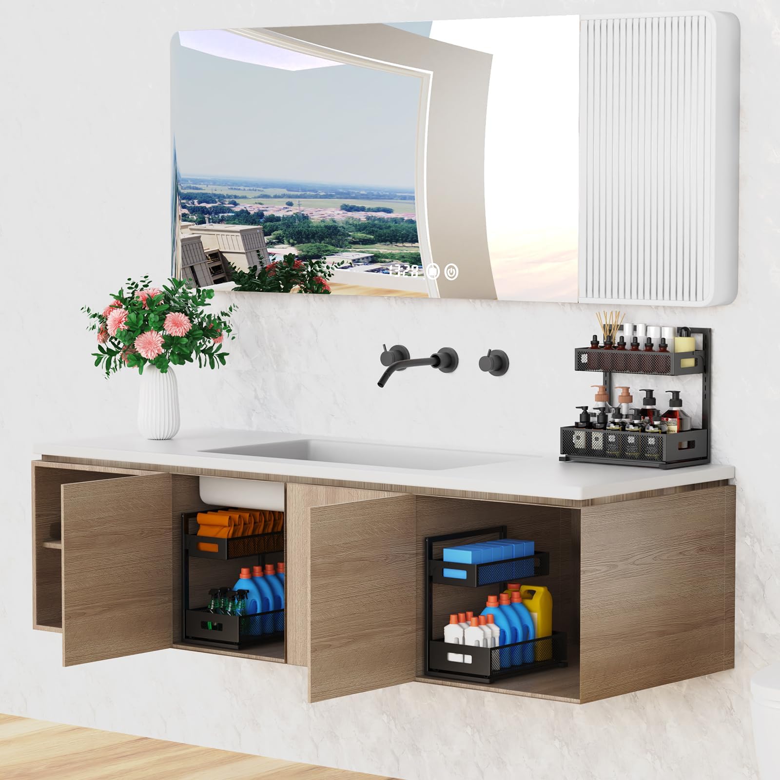 Petiza left or right-side slide allows flexible installation.