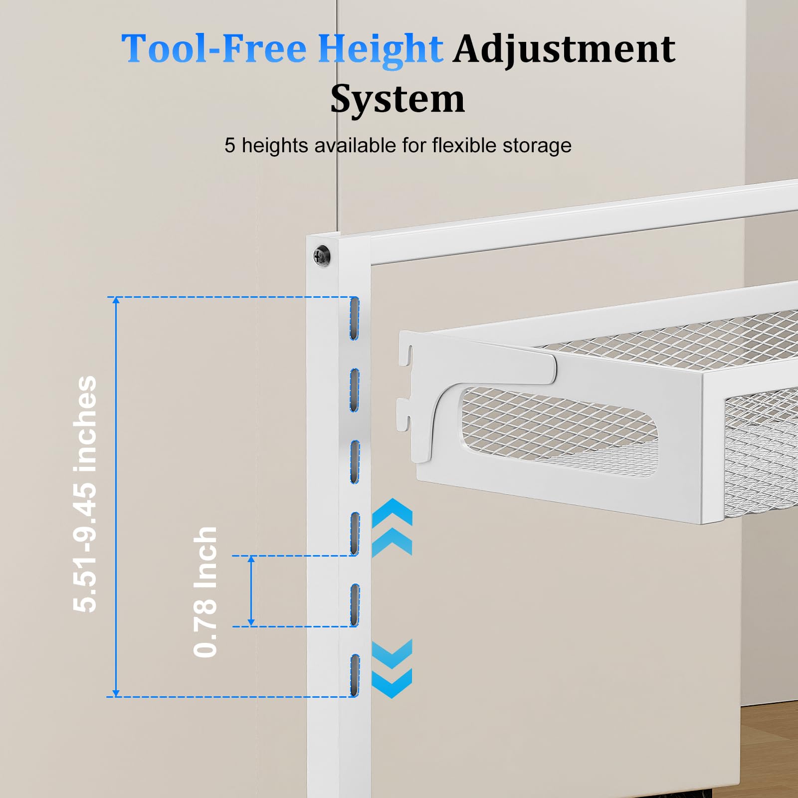 Petiza versatile storage shelf for pantry, vanity, and closets