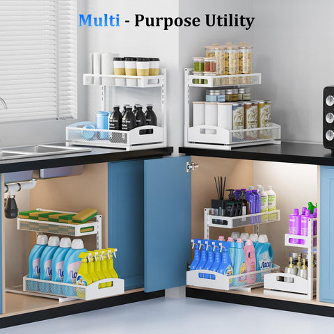Petiza under-sink organizer deep 15 inch accommodates bulk items