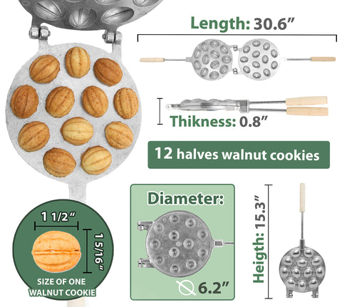 PetriStor oreshki mold with durable aluminum for lasting baking sessions.
