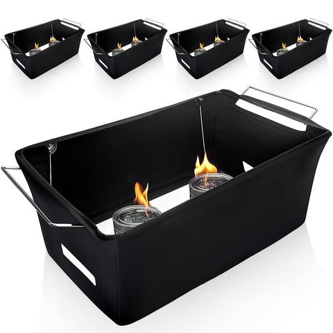 Peurif Chafer Wind Guard 4-pack setup on stand helps maintain buffet presentation