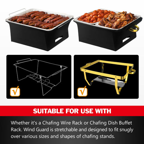 Peurif Chafer Wind Guard blocks wind to preserve food appearance