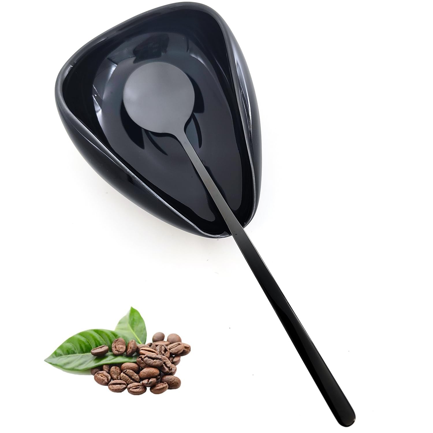 PFCTRJR ceramic spoon rest on a coffee bar keeps spoons tidy.