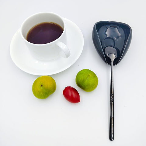 PFCTRJR mini coffee spoon holder close-up shows glossy glaze.