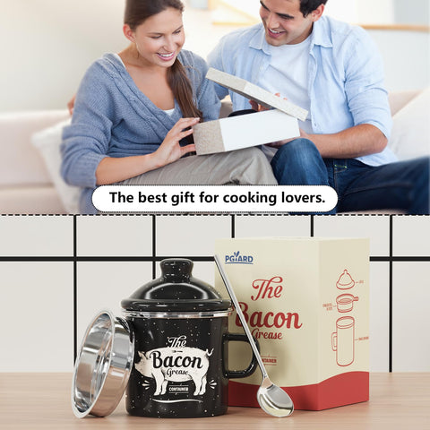 PGYARD 15oz capacity helps store bacon fat for future cooking.