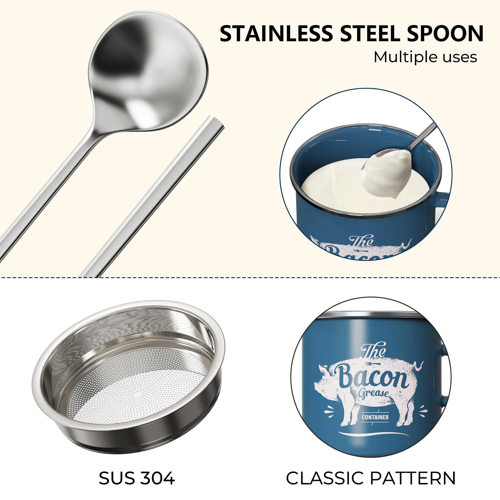PGYARD bacon grease container is dishwasher-safe for quick cleanup
