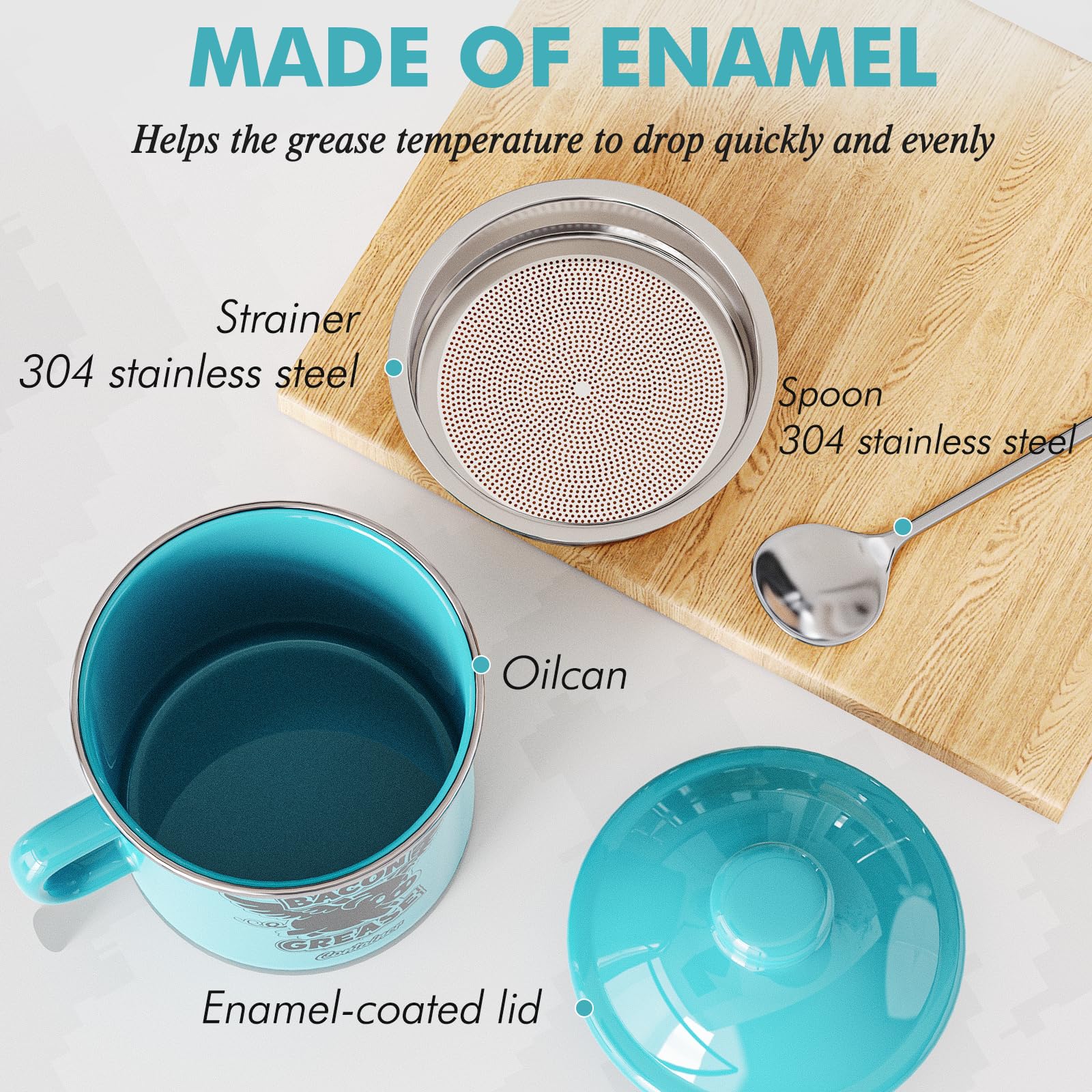 PGYARD fine mesh strainer filters fat from hot oil