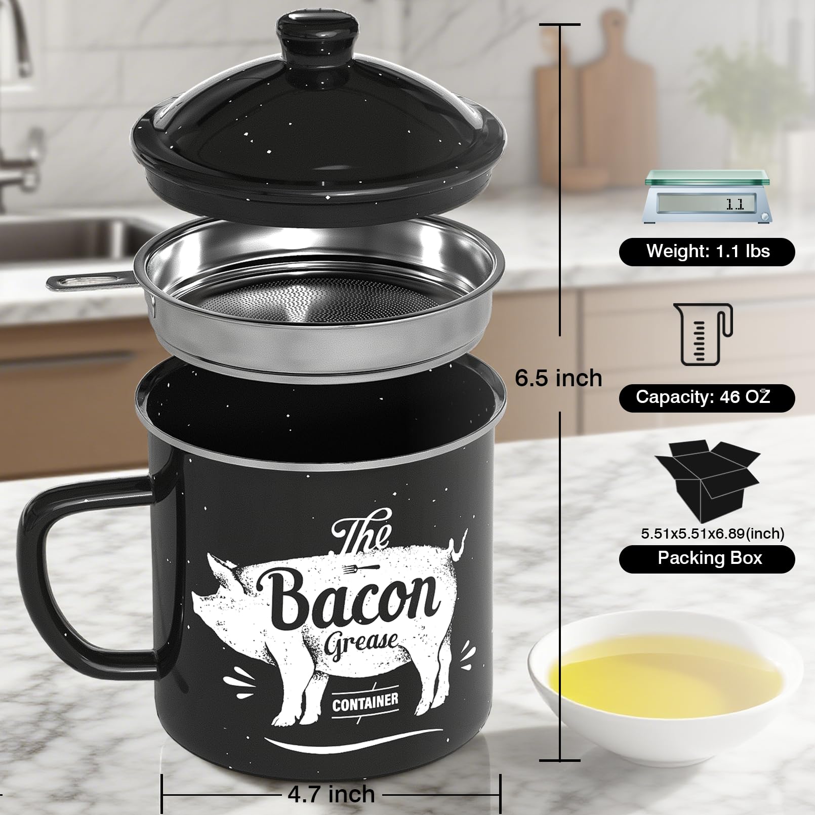 PGYARD lid seals tight to prevent odors and dust in the kitchen.